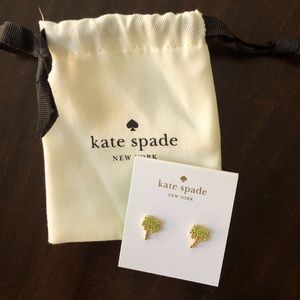 Kate Spade Palm Tree earrings with dust bag